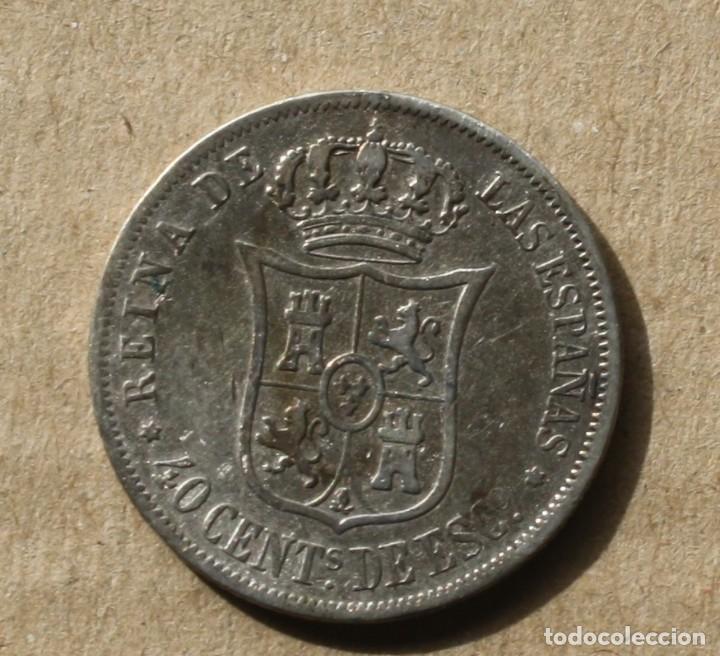 Monedas de Espa&ntilde;a: Moneda 40 centimos Peso 1867 - Foto 2