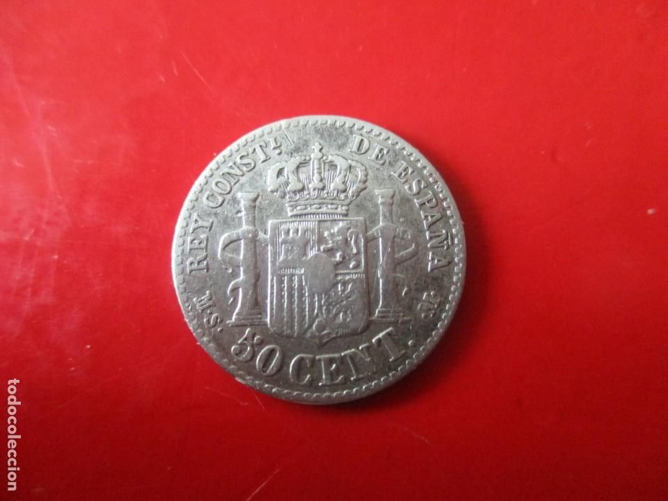 Monedas de Espa&ntilde;a: Alfonso XII. 50 centimos de plata. 1880 - Foto 2