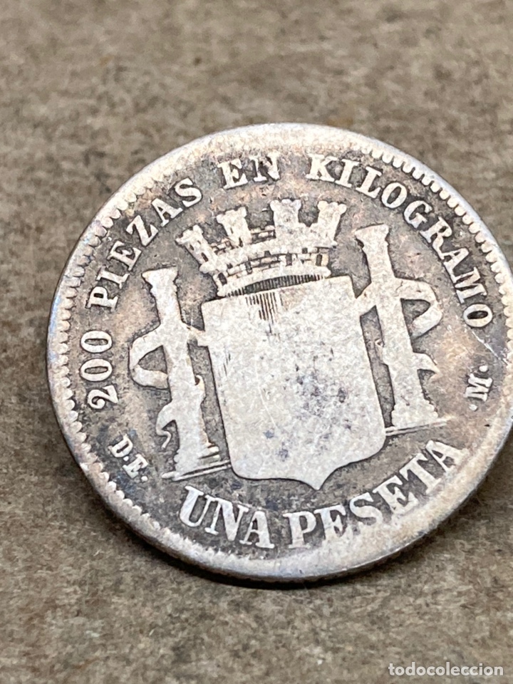 Monedas de Espa&ntilde;a: Moneda de plata una peseta 1870 - Foto 2