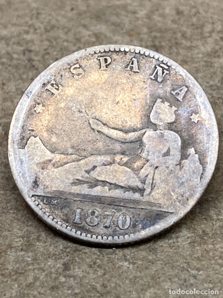 Monedas de Espa&ntilde;a: Moneda de plata una peseta 1870 - Foto 1