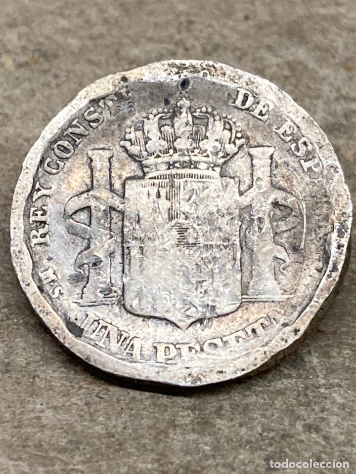 Monedas de Espa&ntilde;a: Moneda de plata Una peseta 1883 - Foto 2