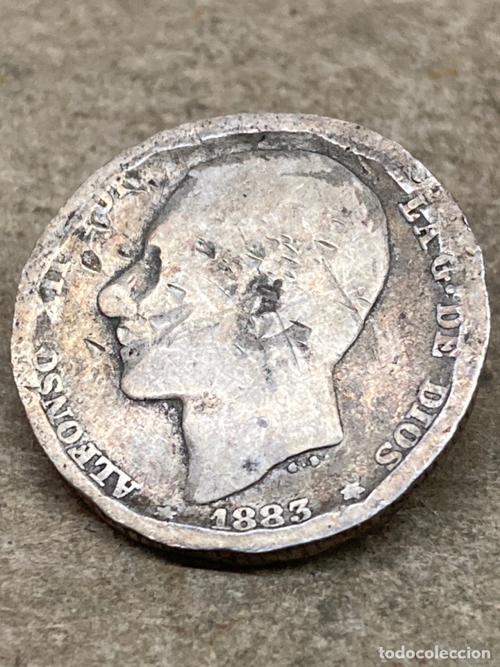 Monedas de Espa&ntilde;a: Moneda de plata Una peseta 1883 - Foto 1