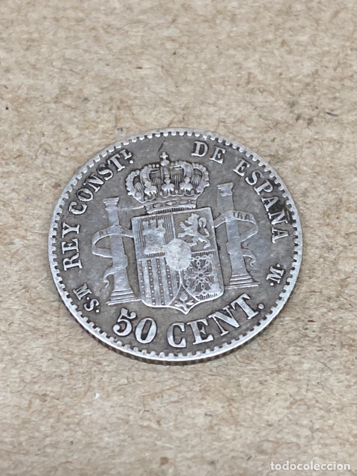 Monedas de Espa&ntilde;a: Moneda de plata 50cent 1880 - Foto 2