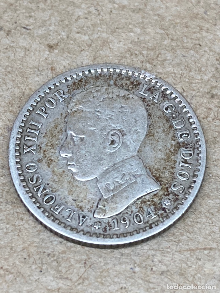 Monedas de Espa&ntilde;a: Moneda de plata 50 cent 1904 - Foto 2