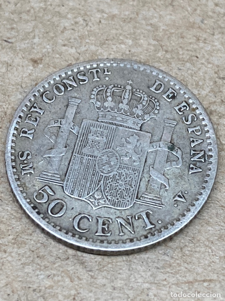 Monedas de Espa&ntilde;a: Moneda de plata 50 cent 1904 - Foto 1