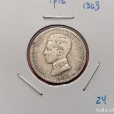 Monedas de España: MONEDA 1 PESETA, 1903 ,PLATA 835, 5 GR, ESTRELLAS VISIBLES, BC+. Lote 265564054