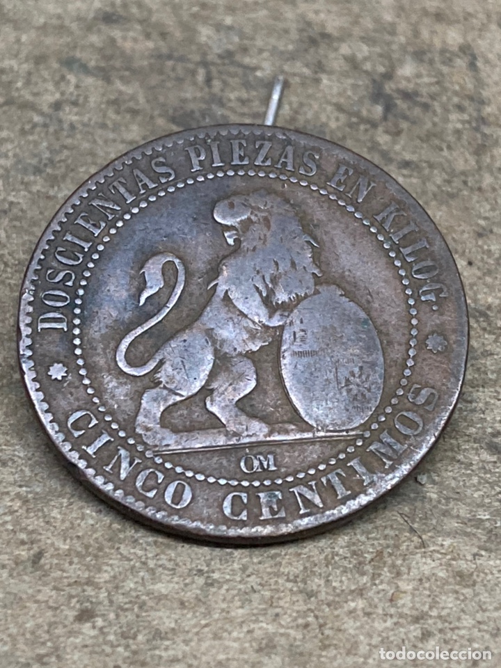 Monedas de Espa&ntilde;a: Moneda de 5 c&eacute;ntimos 1870 - Foto 2