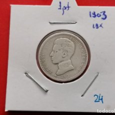 Monedas de España: MONEDA 1 PESETA, 1903 ,PLATA 835, 5 GR, BC-. Lote 265849449