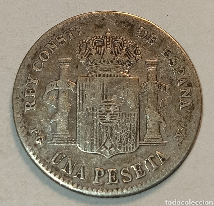 M&uuml;nzen von Spanien: moneda de 1 pesetas 1896 numismatica