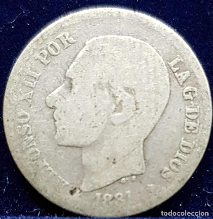 Monedas de Espa&ntilde;a: 50 CENTIMOS 1881 MSM - PLATA - ALFONSO XII - Foto 1