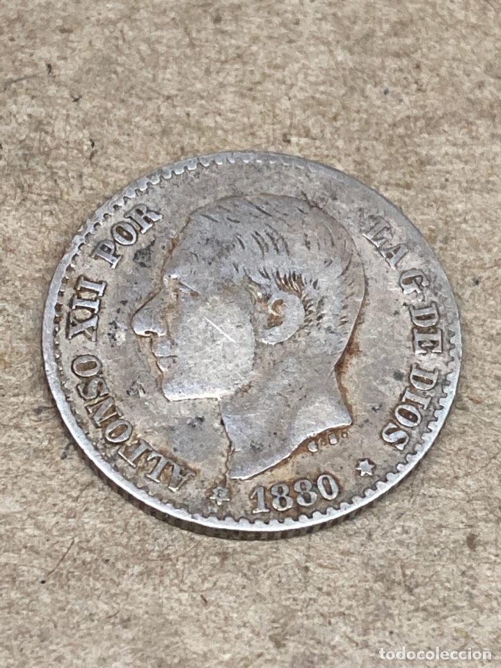 Monedas de Espa&ntilde;a: Moneda de plata 50 cent 1880 - Foto 1