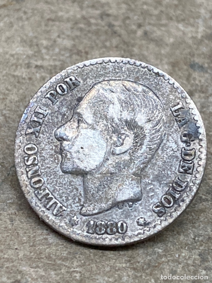 Monedas de Espa&ntilde;a: Moneda de plata 50 cent 1880 - Foto 1