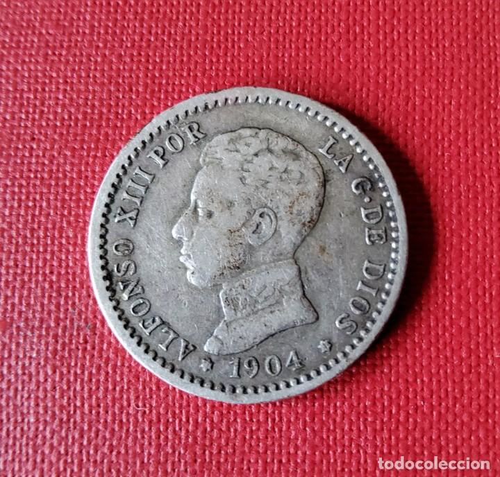 Monedas de Espa&ntilde;a: MONEDA 50 CENTIMOS ALFONSO XIII 1904 - Foto 2