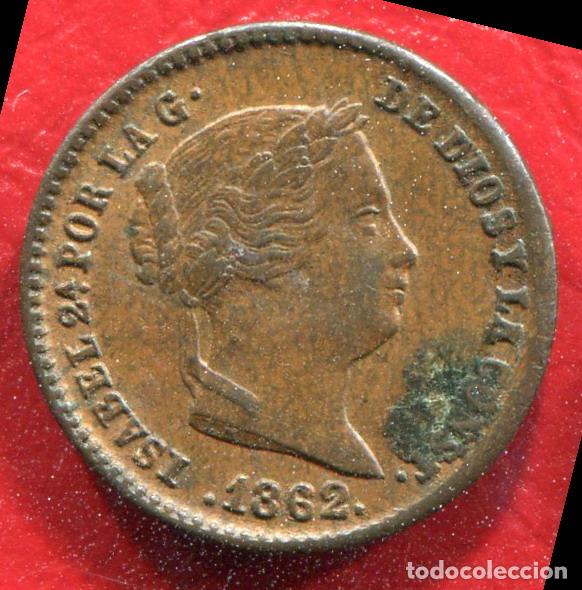 Monedas de Espa&ntilde;a: 5 CENTIMOS DE REAL - ISABEL II - 1862 SEGOVIA - Foto 1