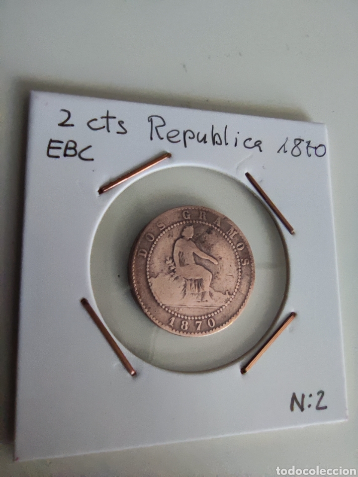 Monedas de Espa&ntilde;a: 2 CTS Rep&uacute;blica 1870 - Foto 1