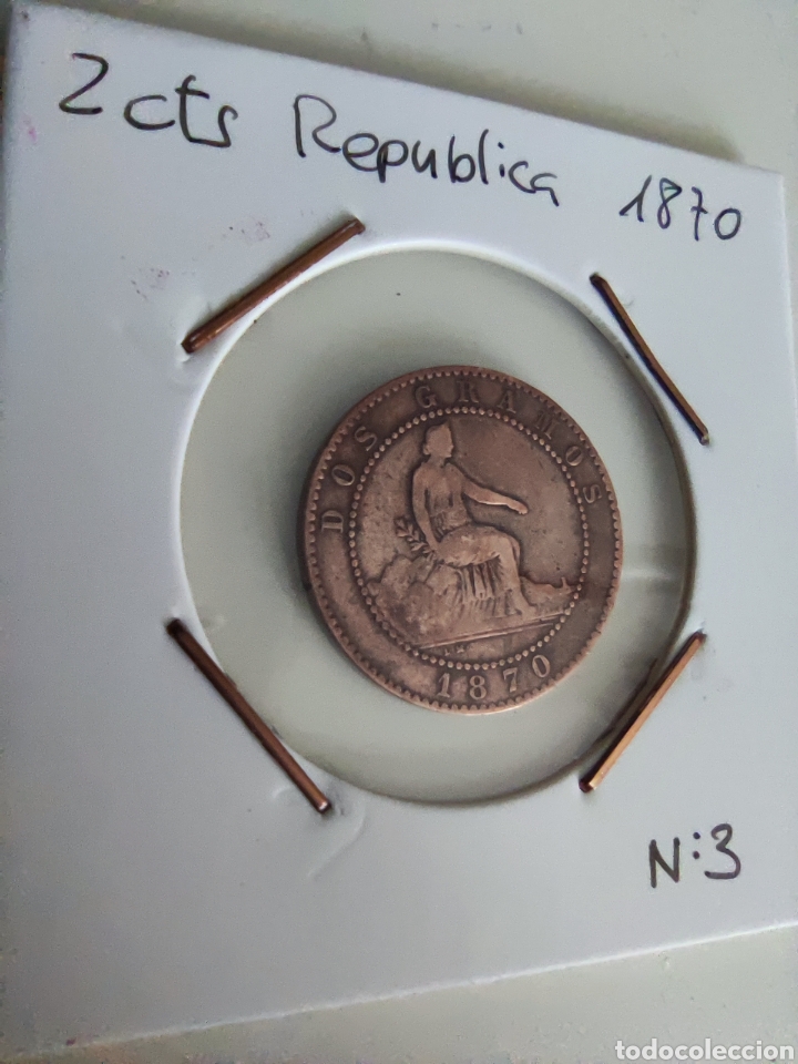 Monedas de Espa&ntilde;a: 2 CTS Rep&uacute;blica 1870 - Foto 1
