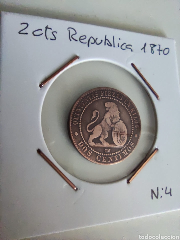 Monedas de Espa&ntilde;a: 2 CTS Rep&uacute;blica 1870 - Foto 1