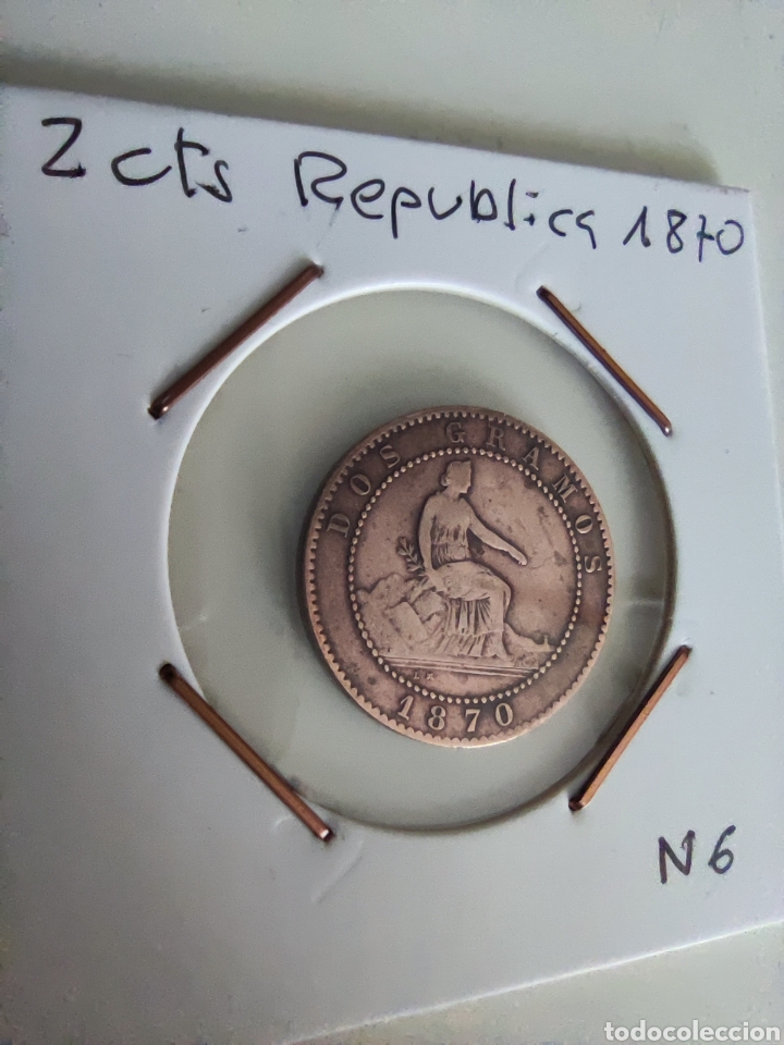 Monedas de Espa&ntilde;a: 2 CTS Rep&uacute;blica 1870 - Foto 1