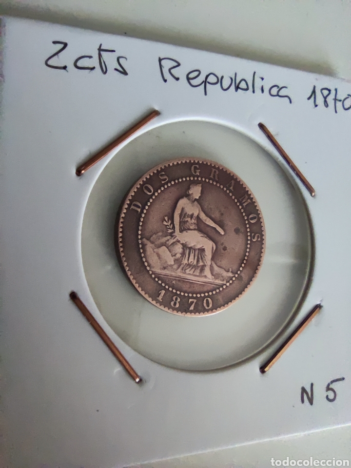 Monedas de Espa&ntilde;a: 2 CTS Rep&uacute;blica 1870 - Foto 1