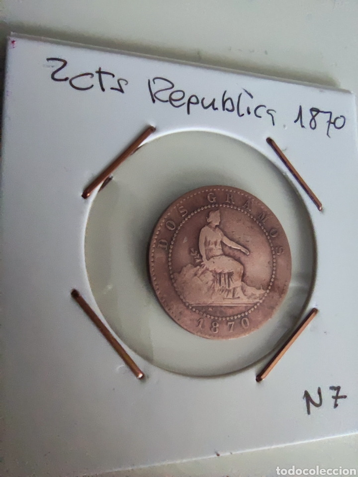 Monedas de Espa&ntilde;a: 2 CTS Rep&uacute;blica 1870 - Foto 1