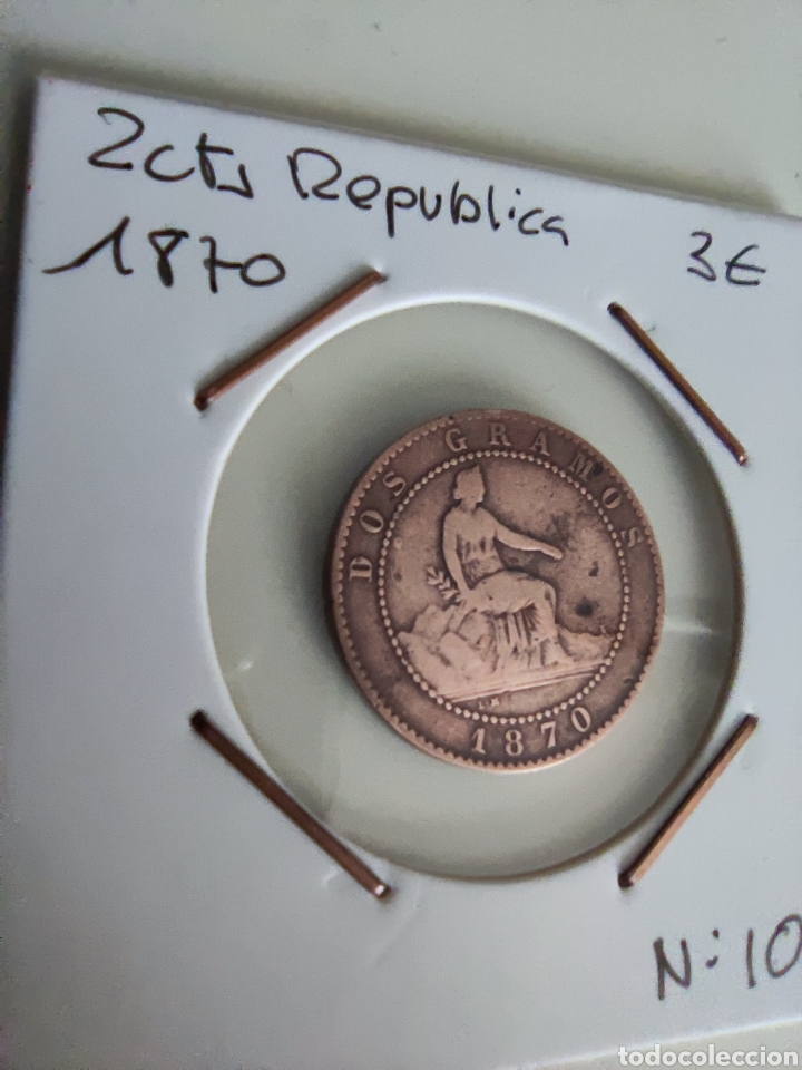Monedas de Espa&ntilde;a: 2 CTS Rep&uacute;blica 1870 - Foto 1