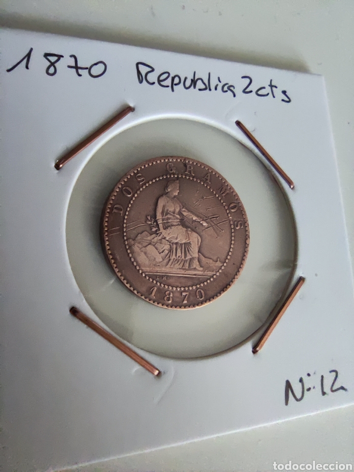 Monedas de Espa&ntilde;a: 2 CTS Rep&uacute;blica 1870 - Foto 1