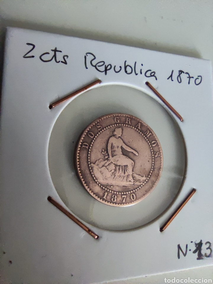 Monedas de Espa&ntilde;a: 2 CTS Rep&uacute;blica 1870 - Foto 1