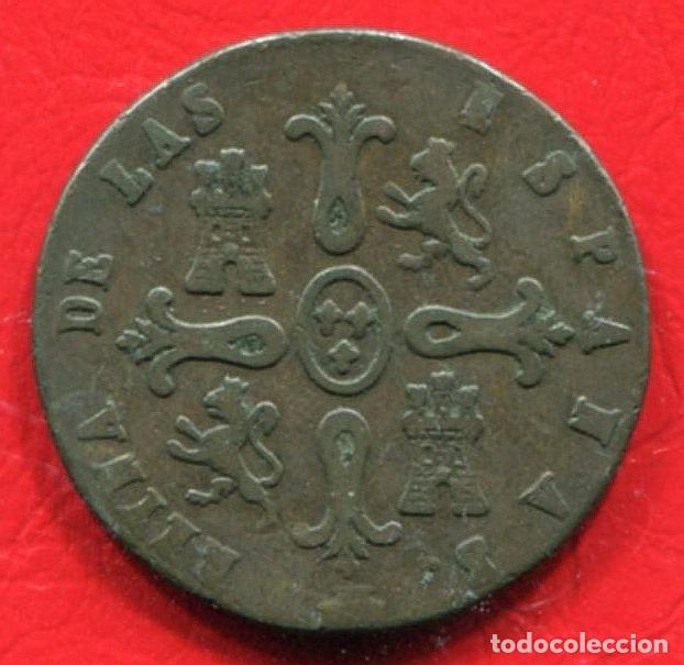 Monedas de Espa&ntilde;a: ISABEL II - 8 MARAVEDIS 1848 SEGOVIA - Foto 2