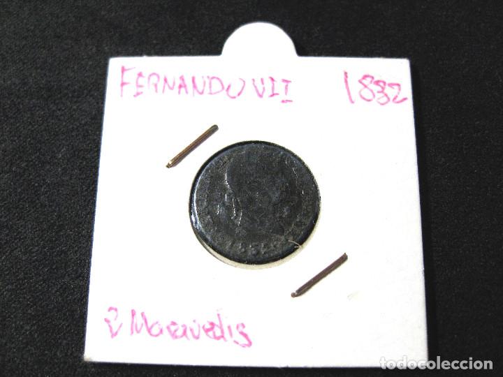 Monedas de Espa&ntilde;a: 2 maravedis Fernando VII 1832 MBC - Foto 1