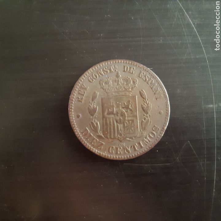 Monedas de Espa&ntilde;a: MONEDA 10 C&Eacute;NTIMOS ALFONSO XII 1877 MBC - Foto 2