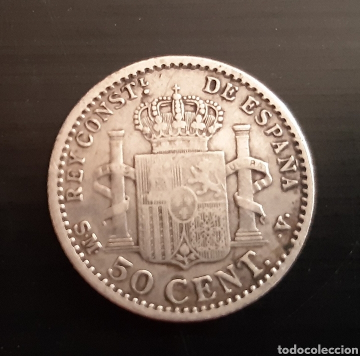 Monedas de Espa&ntilde;a: MONEDA 50 C&Eacute;NTIMOS 1900 ALFONSO XII MBC - Foto 2