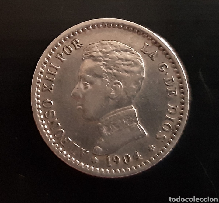 Monedas de Espa&ntilde;a: MONEDA 50 C&Eacute;NTIMOS 1904 ALFONSO XII MBC - Foto 1