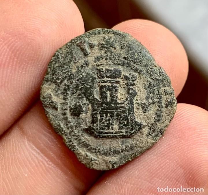Monedas de Espa&ntilde;a: FELIPE II 2 CUARTOS CORU&Ntilde;A 1556-1598 - Foto 2
