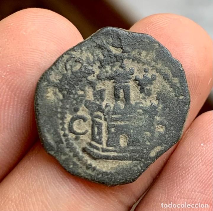 Monedas de Espa&ntilde;a: FELIPE II 2 CUARTOS CUENCA 1556-1598 - Foto 2