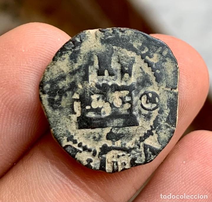 Monedas de Espa&ntilde;a: FELIPE II 2 CUARTOS TOLEDO 1556-1598 - Foto 2