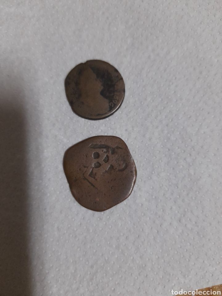 Monedas de Espa&ntilde;a: Dos resellos de Espa&ntilde;a - Foto 1