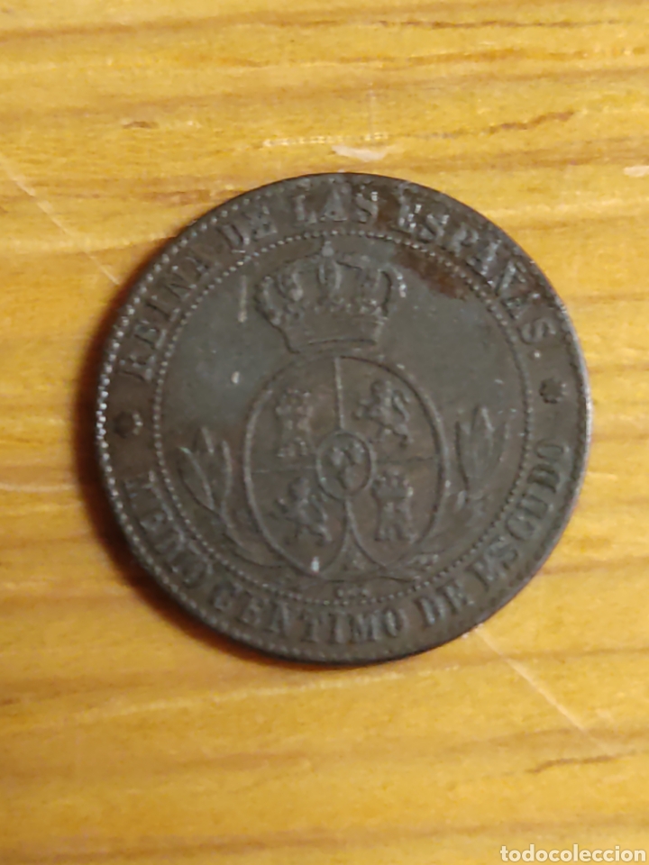 Monedas de Espa&ntilde;a: 1/2 centimo de escudo 1868 Sevilla - Foto 2