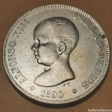 Monedas de España: 5 PESETAS PLATA ALFONSO XIII PELÓN 1890 M.P.M. MUY BONITA. Lote 282073378