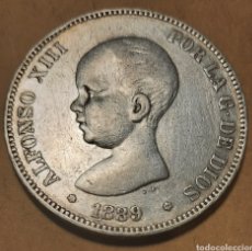 Monedas de España: 5 PESETAS PLATA ALFONSO XIII PELÓN M.B.C MUY BONITA. Lote 282073548