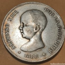 Monedas de España: 5 PESETAS PLATA ALFONSO XIII PELÓN M.B.C 1888 M.P.M. MUY BONITA. Lote 282073853