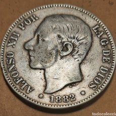 Monedas de España: 5 PESETAS PLATA ALFONSO XII 1882 RARA. Lote 282479293