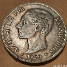 Monedas de España: 5 PESETAS PLATA ALFONSO XII 1879 RARA. Lote 282495738