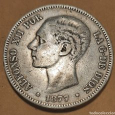 Monedas de España: 5 PESETAS PLATA ALFONSO XII 1877 MUY BONITA. Lote 282497993