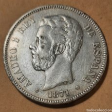Monedas de España: 5 PESETAS PLATA AMADEO I 1871☆71 M.B.C MUY BONITA. Lote 282586983