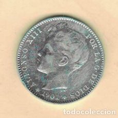 Monedas de España: ALFONSO XIII 1 PESETA 1901 (19-01) MADRID M74. Lote 283126378