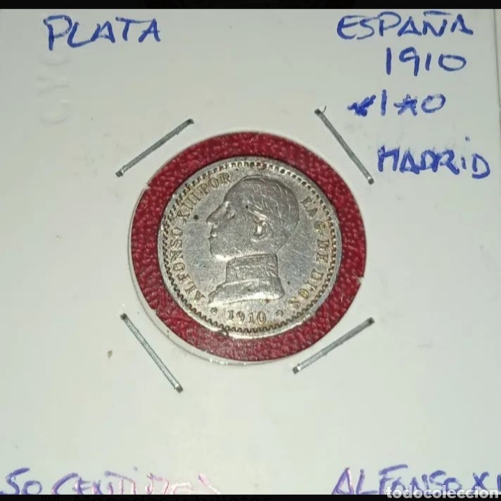 MONEDA PLATA 50 CENTIMOS 1910 *1*0. EL DE LA FOTO (Numismática - España Modernas y Contemporáneas - De Isabel II (1.834) a Alfonso XIII (1.931))