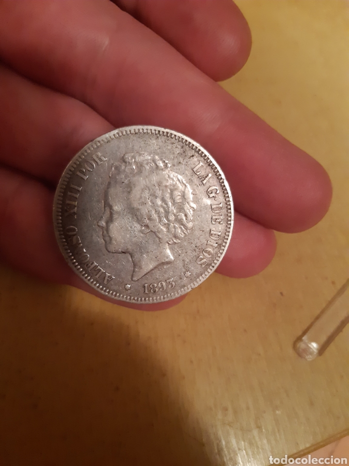 Monedas de Espa&ntilde;a: Raras 5 PGV pesetas 1893 - Foto 2