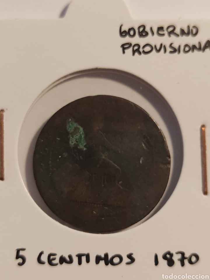 Monedas de Espa&ntilde;a: 15) Moneda 5 c&eacute;ntimos 1870 Gobierno Provisional - Foto 1