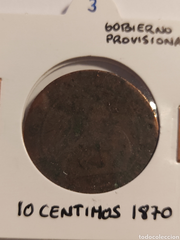 Monedas de Espa&ntilde;a: 22) Moneda 10 c&eacute;ntimos 1870 Gobierno Provisional - Foto 1