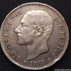 Monedas de España: MONEDA DE PLATA 5 PESETAS ALFONSO XII 1883, ESTRELLA NO GRABADA O DESGASTADA (VER FOTOS). Lote 286791208